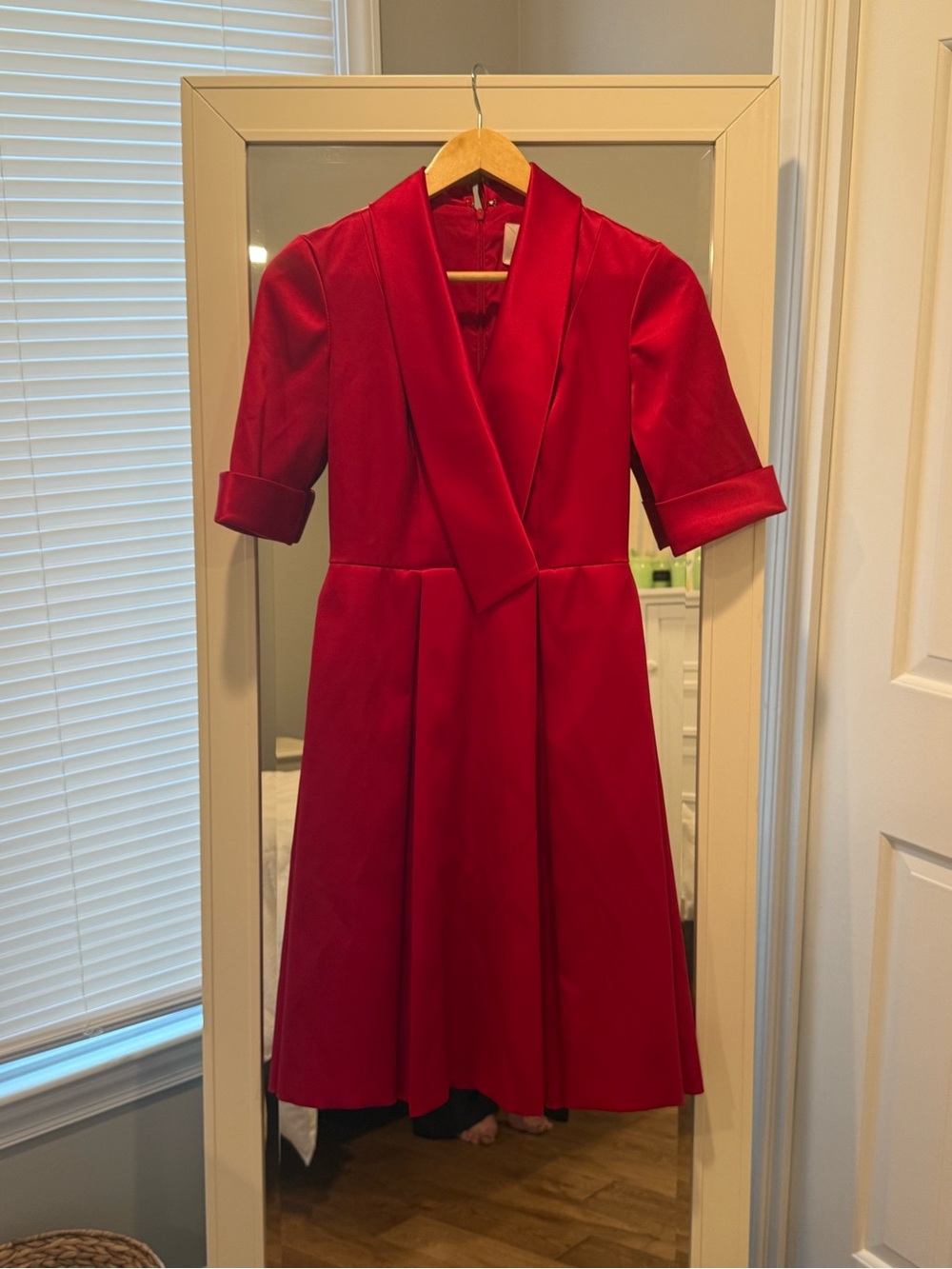 Gal Meets Glam Red Satin Fit & Flare Midi Dress